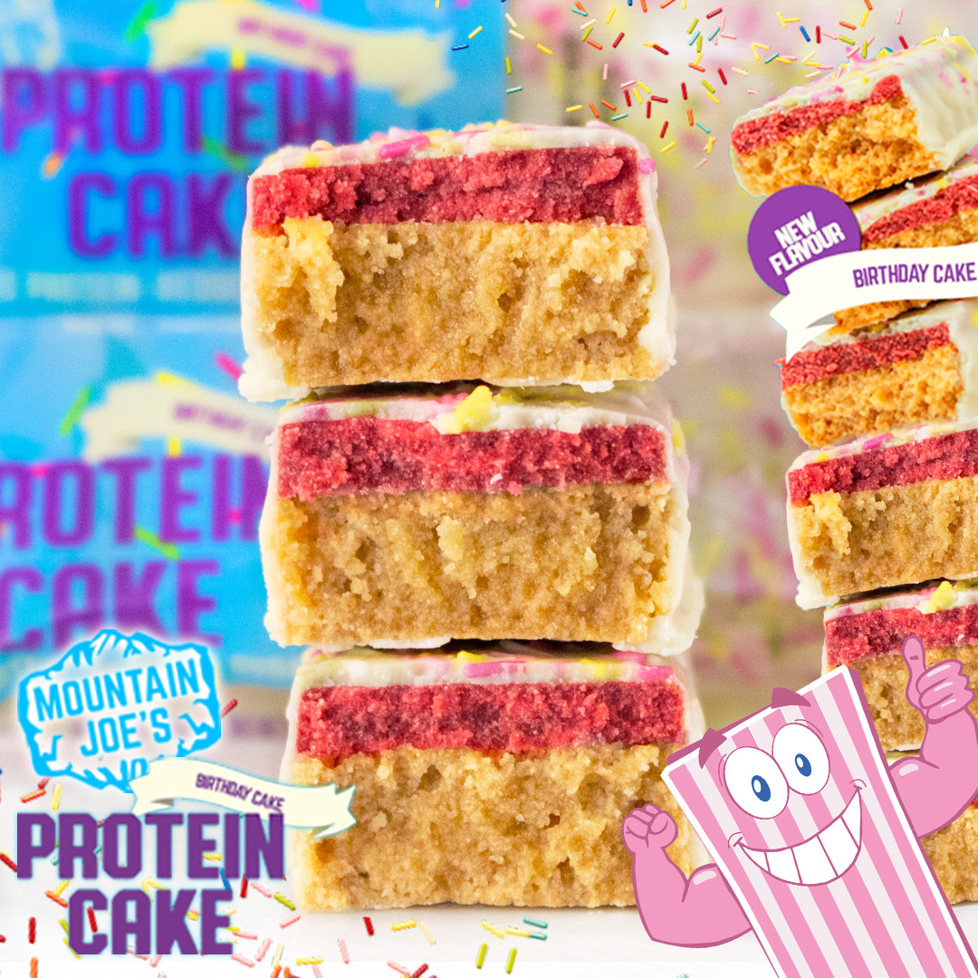 Beat the Monday blue's with Mountain Joe's Birthday Protein Cake!